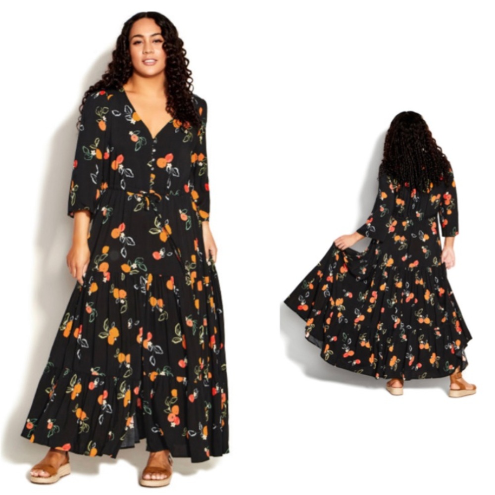 LORALETTE-Endless Sun Maxi Dress - black Size 18/20 - Avenue